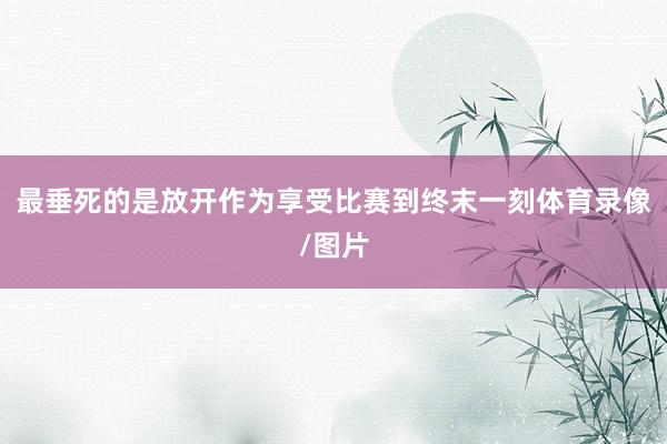 最垂死的是放开作为享受比赛到终末一刻体育录像/图片