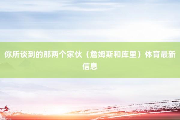 你所谈到的那两个家伙（詹姆斯和库里）体育最新信息
