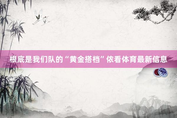 根底是我们队的“黄金搭档”侬看体育最新信息