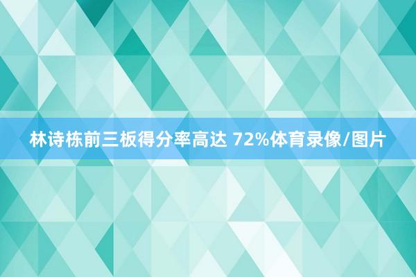 林诗栋前三板得分率高达 72%体育录像/图片