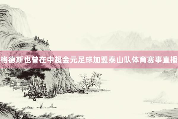格德斯也曾在中超金元足球加盟泰山队体育赛事直播