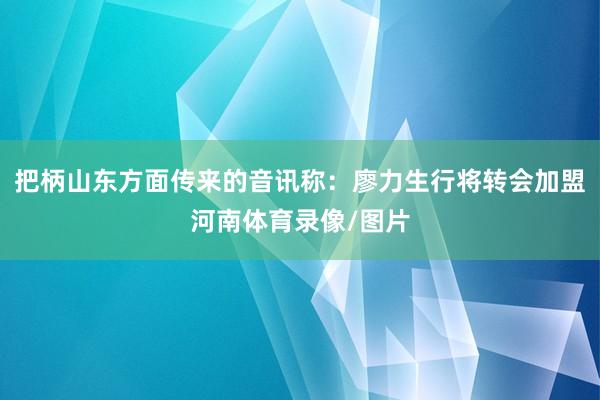 把柄山东方面传来的音讯称：廖力生行将转会加盟河南体育录像/图片