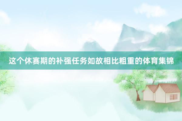这个休赛期的补强任务如故相比粗重的体育集锦