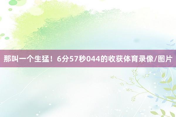 那叫一个生猛！6分57秒044的收获体育录像/图片