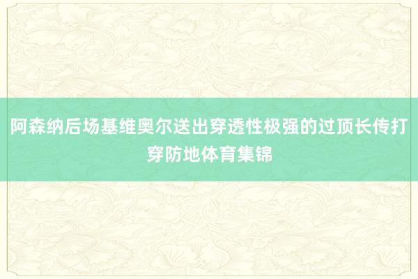 阿森纳后场基维奥尔送出穿透性极强的过顶长传打穿防地体育集锦