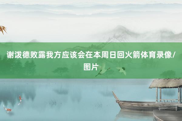 谢泼德败露我方应该会在本周日回火箭体育录像/图片