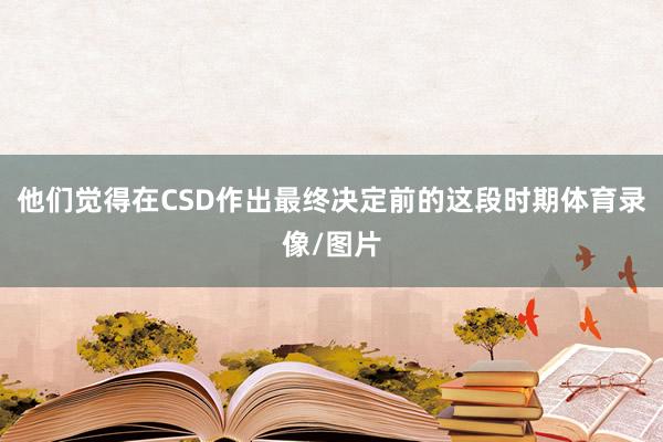 他们觉得在CSD作出最终决定前的这段时期体育录像/图片