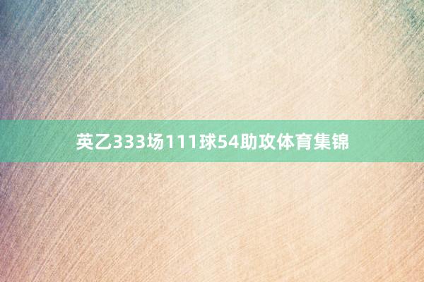 英乙333场111球54助攻体育集锦