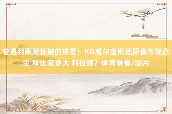 曾遇到跟腱扯破的球星：KD威尔金斯还原喜东说念主 科比寂寥大 利拉德？体育录像/图片