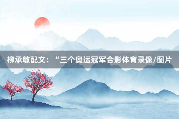 柳承敏配文：“三个奥运冠军合影体育录像/图片