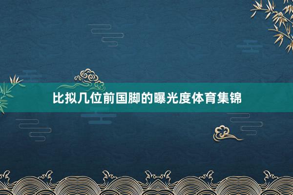 比拟几位前国脚的曝光度体育集锦
