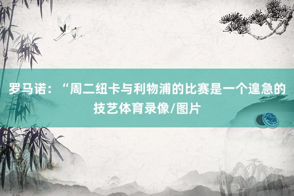 罗马诺：“周二纽卡与利物浦的比赛是一个遑急的技艺体育录像/图片