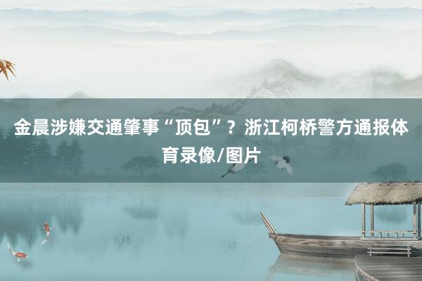 金晨涉嫌交通肇事“顶包”？浙江柯桥警方通报体育录像/图片