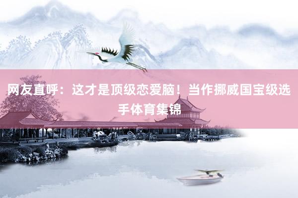 网友直呼：这才是顶级恋爱脑！当作挪威国宝级选手体育集锦