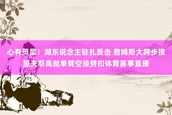 心有灵犀！湖东说念主驻扎反击 詹姆斯大跨步接里夫斯高抛单臂空接劈扣体育赛事直播
