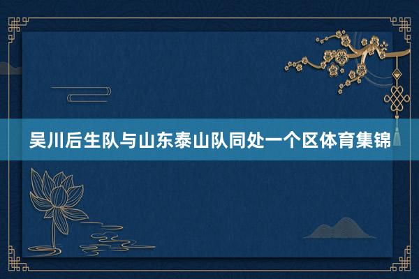 吴川后生队与山东泰山队同处一个区体育集锦