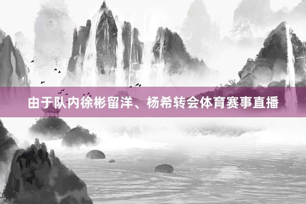 由于队内徐彬留洋、杨希转会体育赛事直播