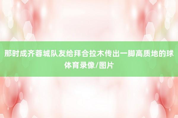 那时成齐蓉城队友给拜合拉木传出一脚高质地的球体育录像/图片