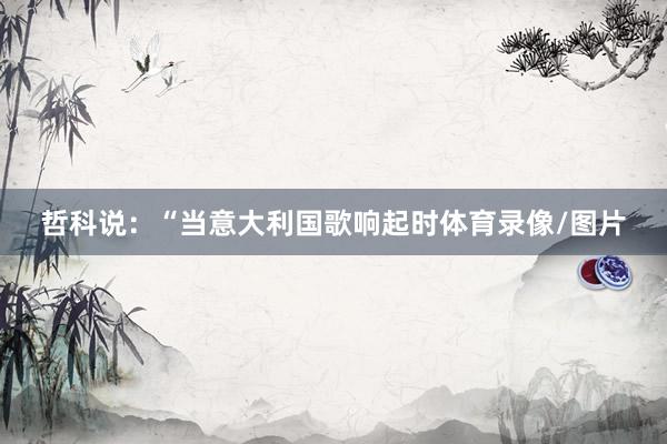 哲科说：“当意大利国歌响起时体育录像/图片