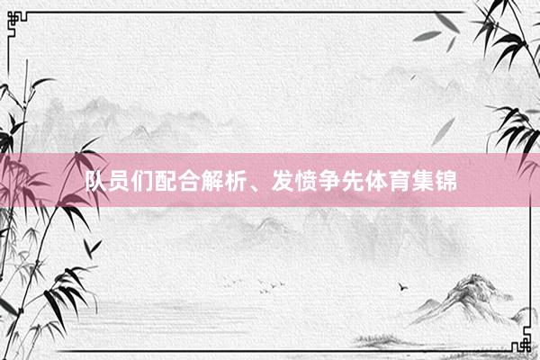 队员们配合解析、发愤争先体育集锦